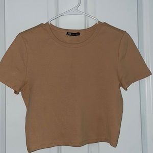 NWOT Basic Nude Crop Top Zara size L